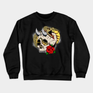 Snake skull roses Crewneck Sweatshirt